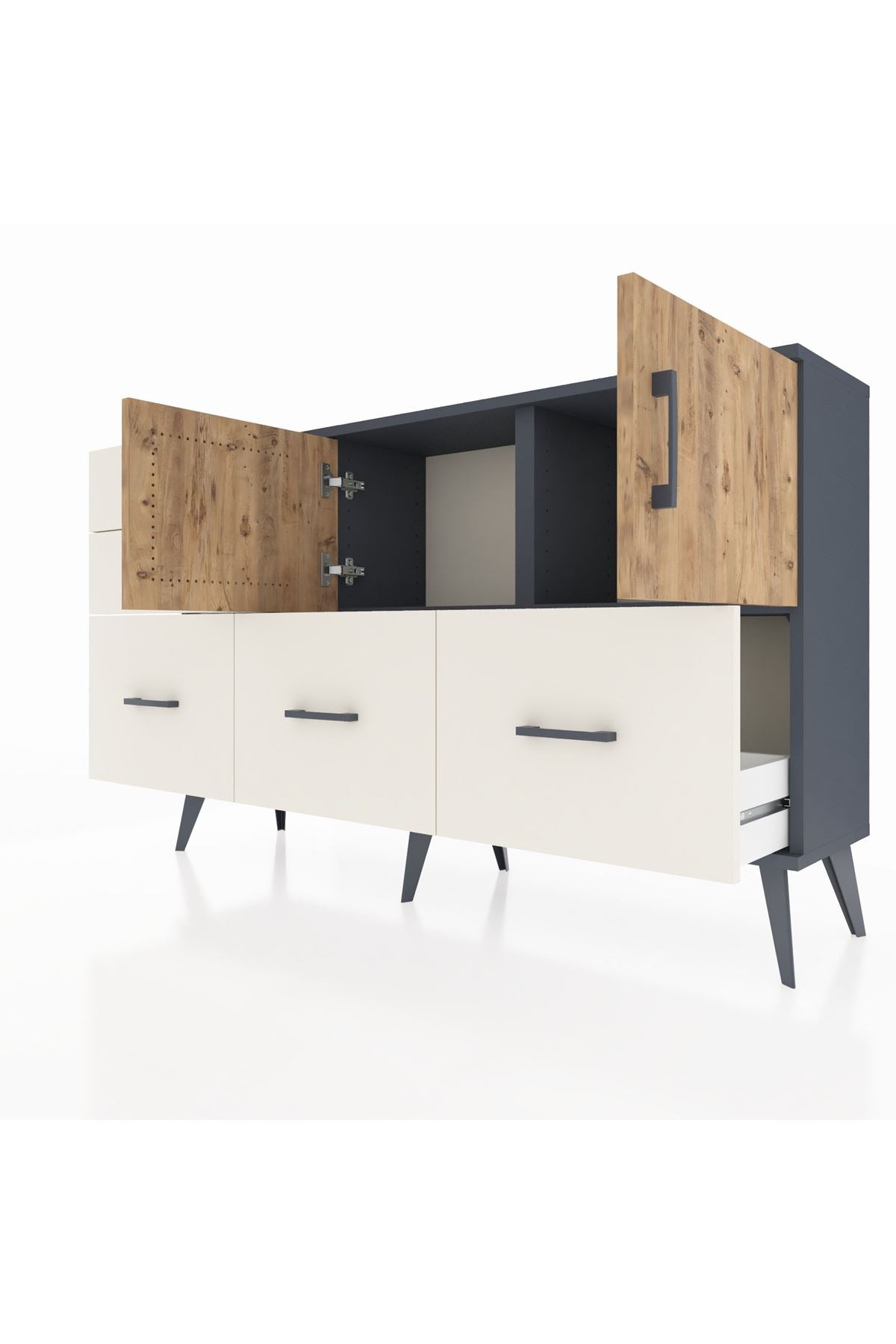 Arges Konsol 2 Raflı 5 Çekmeceli 2 Kapaklı 132x30x83 - S144M049V10A