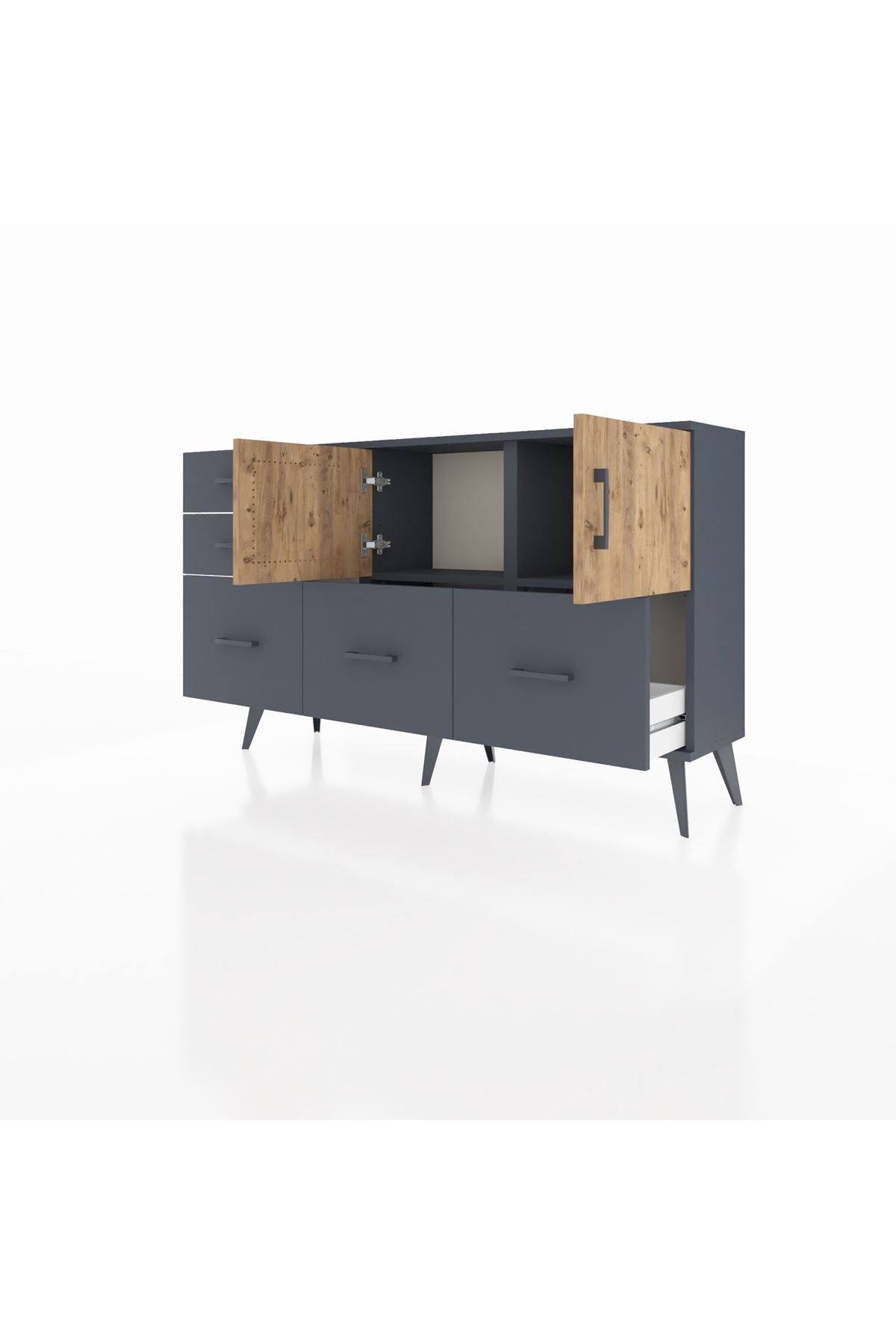 Arges Konsol 2 Raflı 5 Çekmeceli 2 Kapaklı 132x30x83 - S144M049V11A