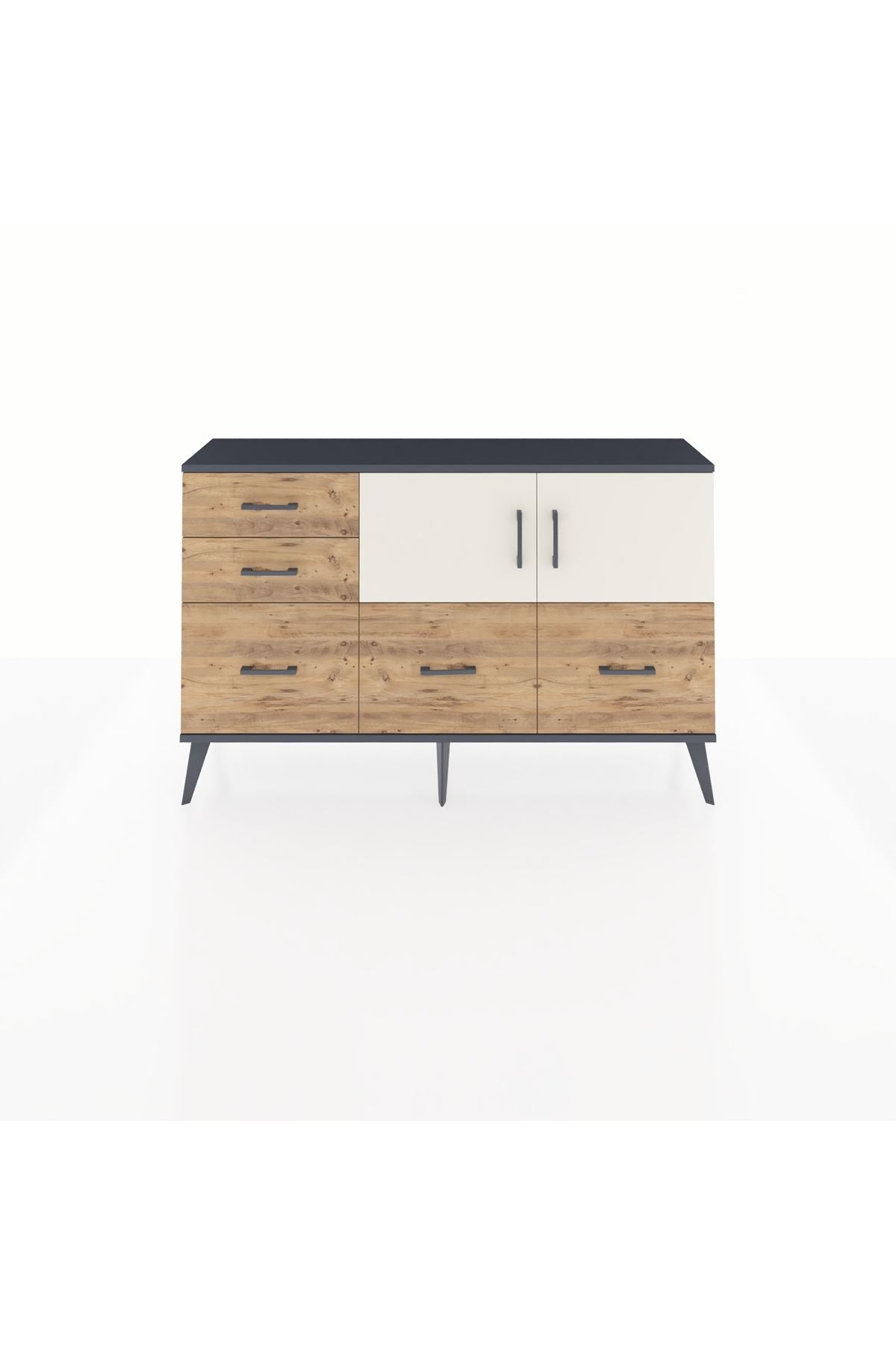 Arges Konsol 2 Raflı 5 Çekmeceli 2 Kapaklı 132x30x83 - S144M049V15A