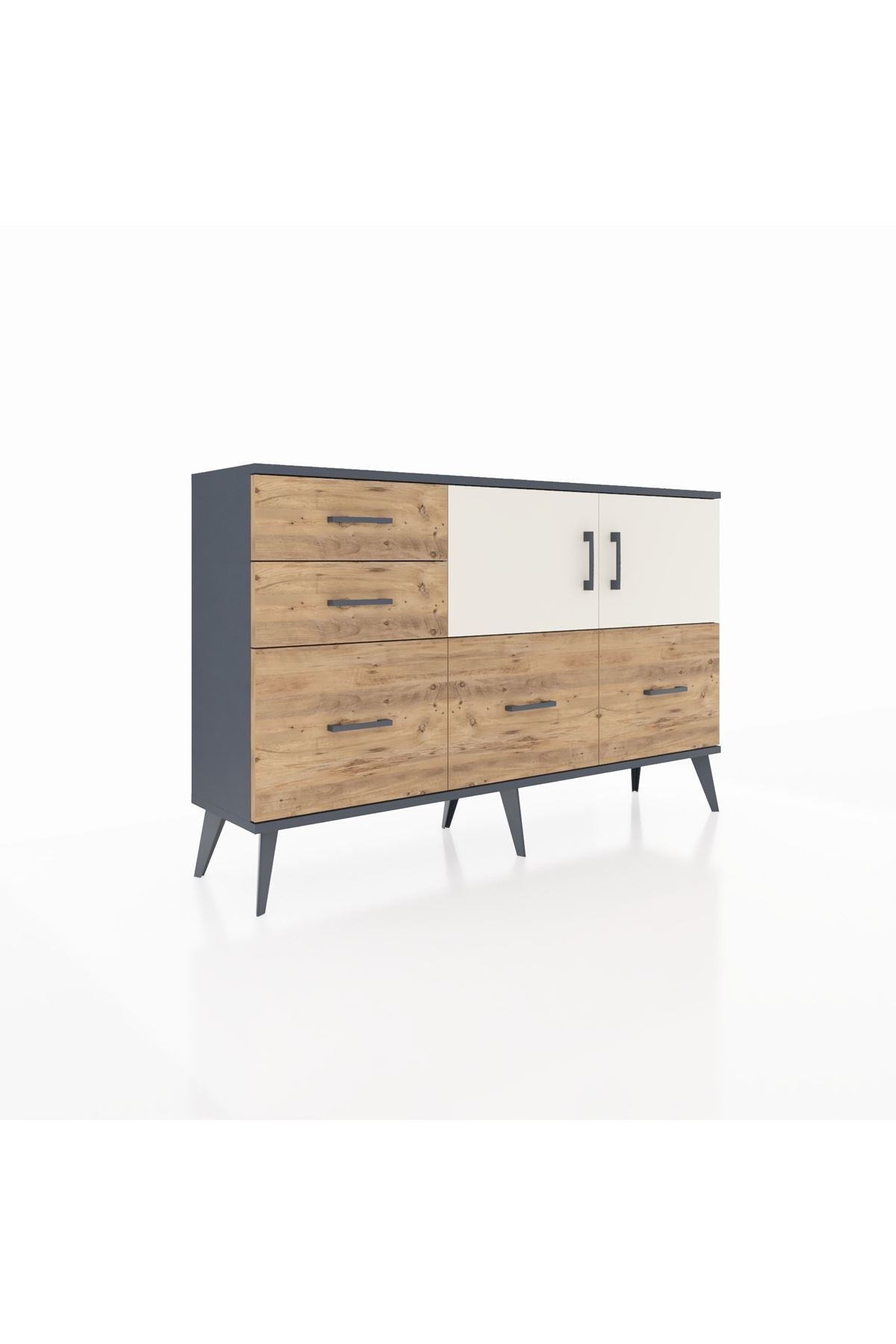 Arges Konsol 2 Raflı 5 Çekmeceli 2 Kapaklı 132x30x83 - S144M049V15A