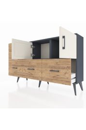 Arges Konsol 2 Raflı 5 Çekmeceli 2 Kapaklı 132x30x83 - S144M049V15A