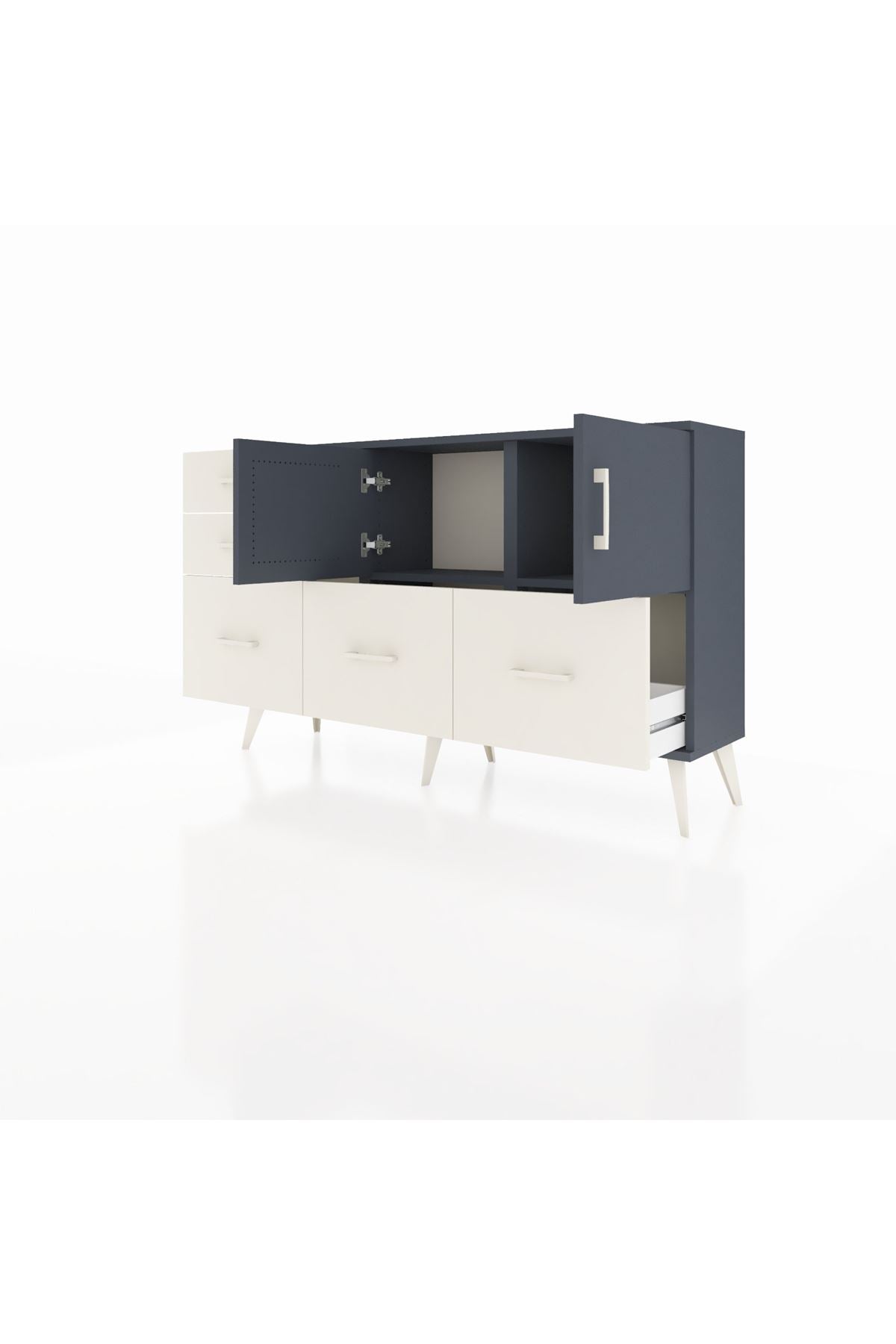 Arges Konsol 2 Raflı 5 Çekmeceli 2 Kapaklı 132x30x83 - S144M049V16A