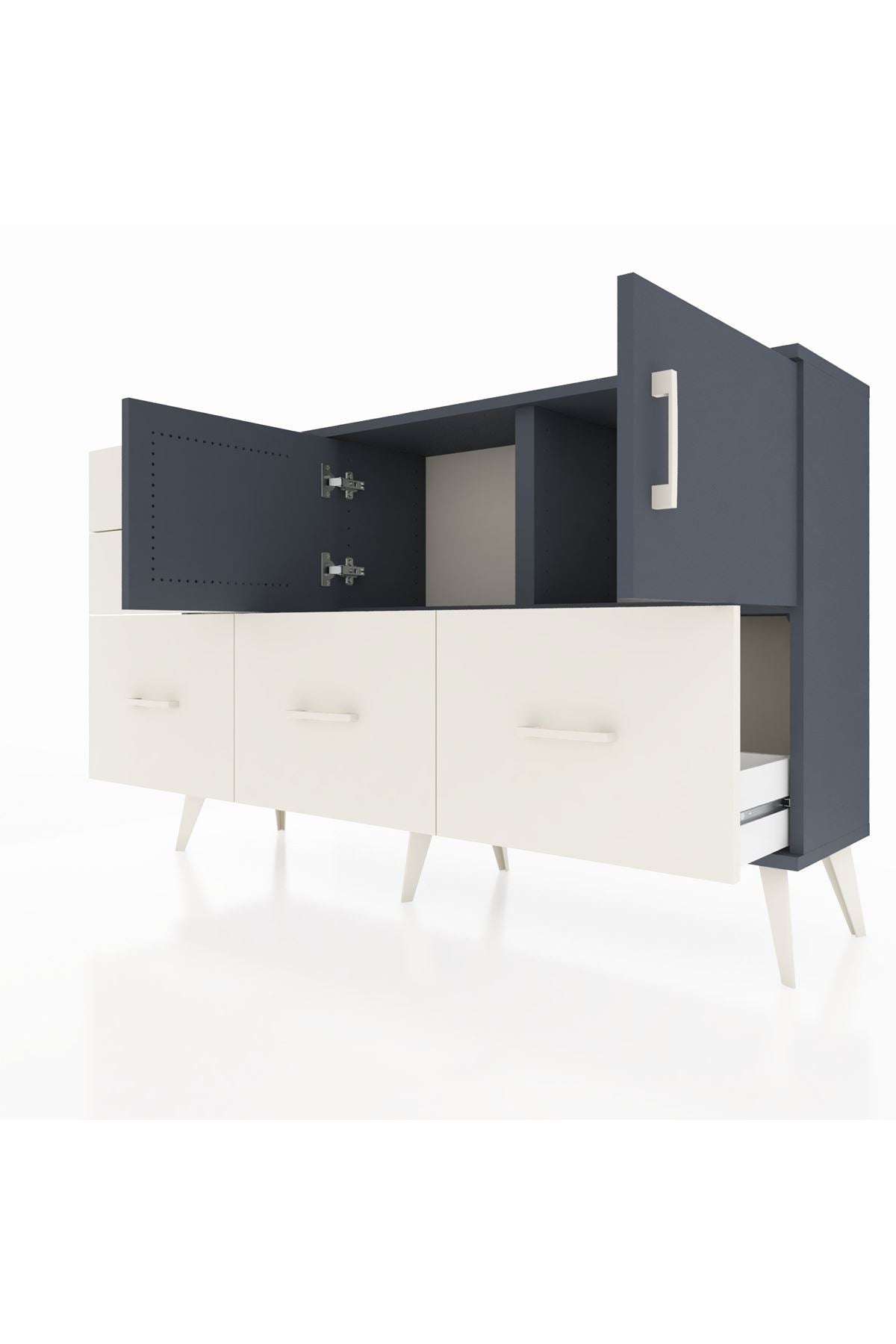 Arges Konsol 2 Raflı 5 Çekmeceli 2 Kapaklı 132x30x83 - S144M049V16A