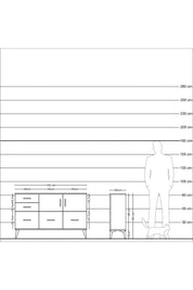 Arges Konsol 2 Raflı 5 Çekmeceli 2 Kapaklı 132x30x83 - S144M049V18A