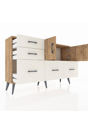 Arges Konsol 2 Raflı 5 Çekmeceli 2 Kapaklı 132x30x83 - S144M049V19A