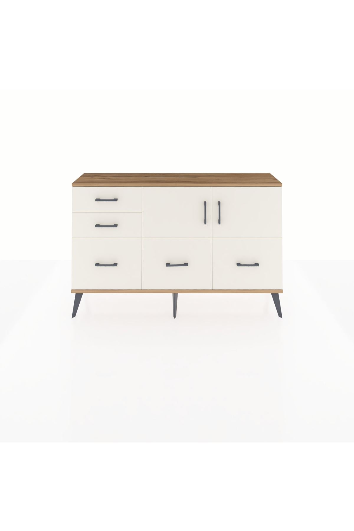 Arges Konsol 2 Raflı 5 Çekmeceli 2 Kapaklı 132x30x83 - S144M049V22A