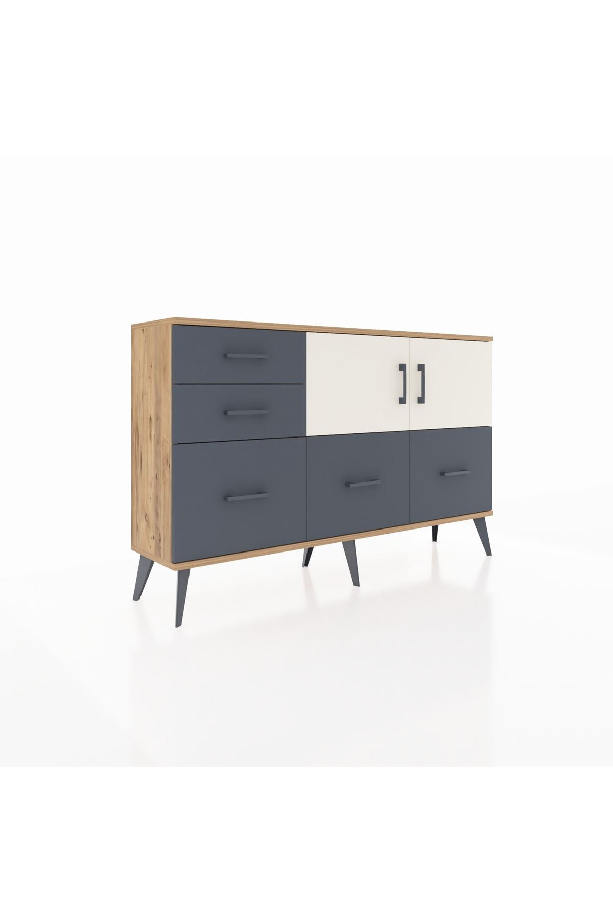 Arges Konsol 2 Raflı 5 Çekmeceli 2 Kapaklı 132x30x83 - S144M049V23A