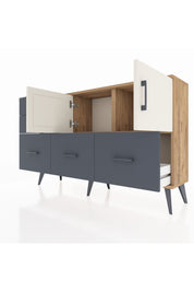 Arges Konsol 2 Raflı 5 Çekmeceli 2 Kapaklı 132x30x83 - S144M049V23A