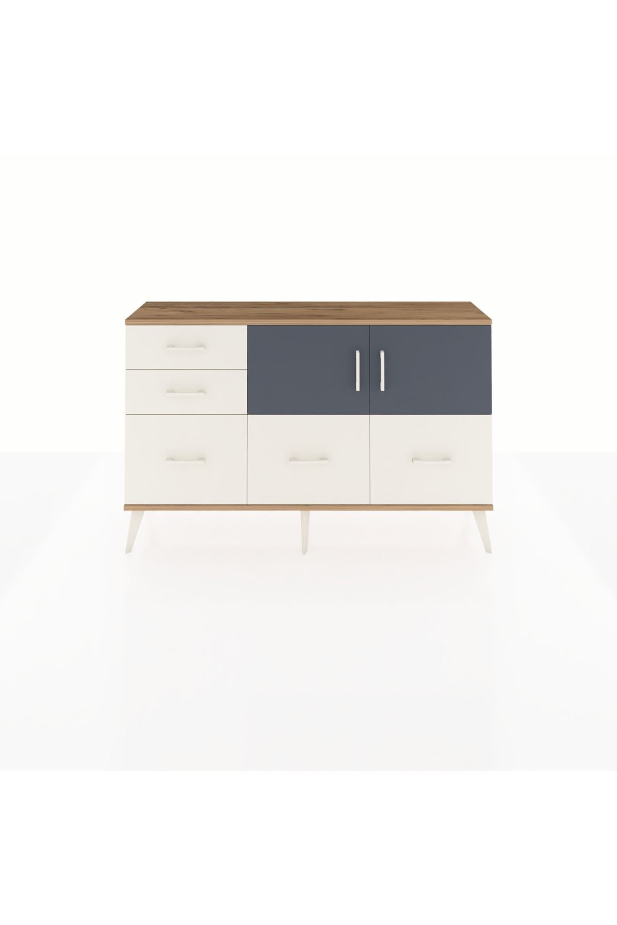 Arges Konsol 2 Raflı 5 Çekmeceli 2 Kapaklı 132x30x83 - S144M049V25A