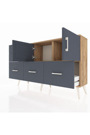 Arges Konsol 2 Raflı 5 Çekmeceli 2 Kapaklı 132x30x83 - S144M049V26A