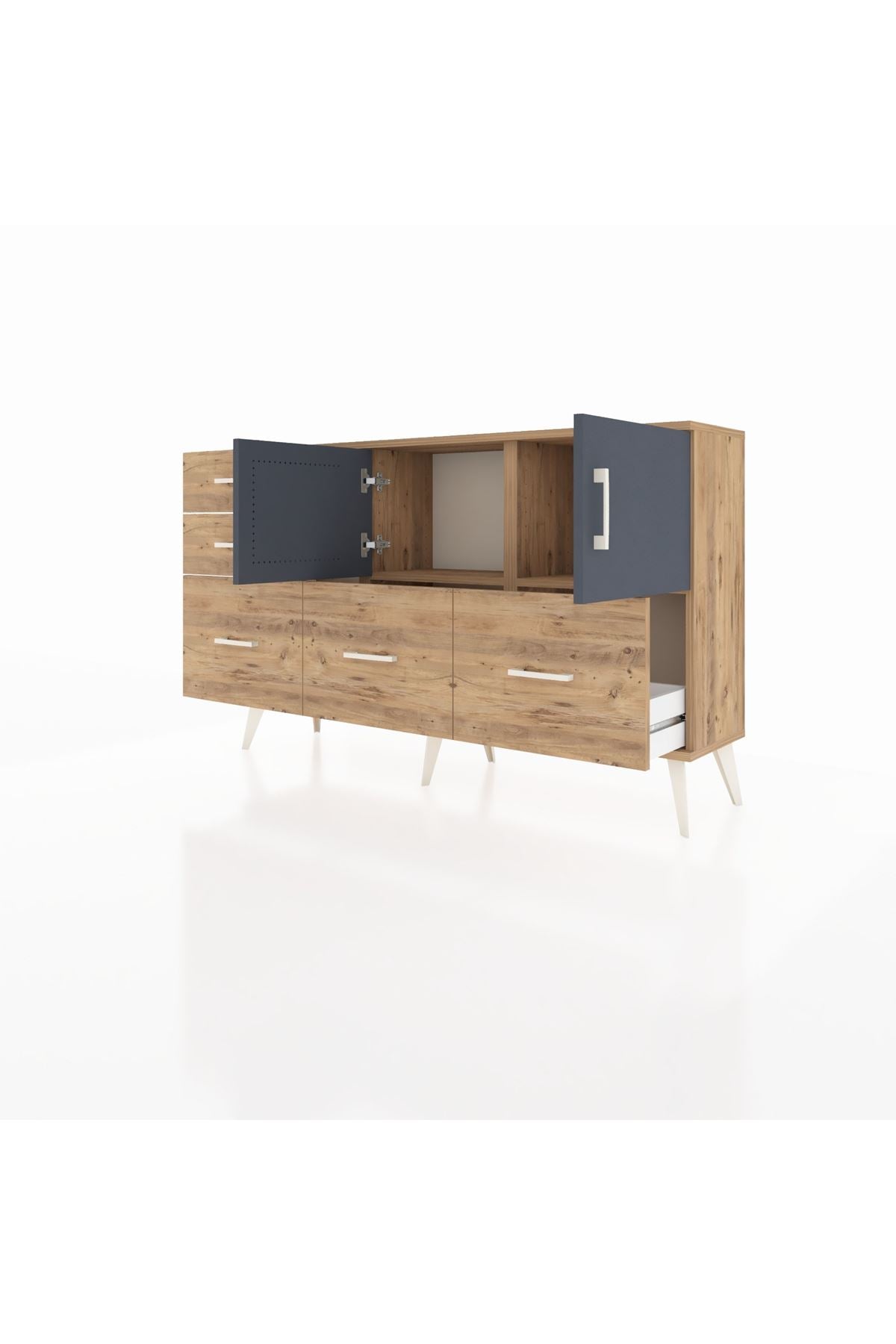 Arges Konsol 2 Raflı 5 Çekmeceli 2 Kapaklı 132x30x83 - S144M049V27A