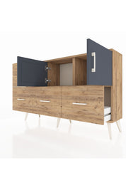 Arges Konsol 2 Raflı 5 Çekmeceli 2 Kapaklı 132x30x83 - S144M049V27A