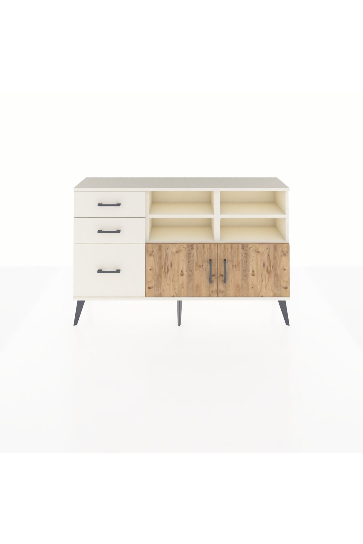 Arges Konsol 4 Raflı 3 Çekmeceli 2 Kapaklı 132x30x83 - S144M050V01A