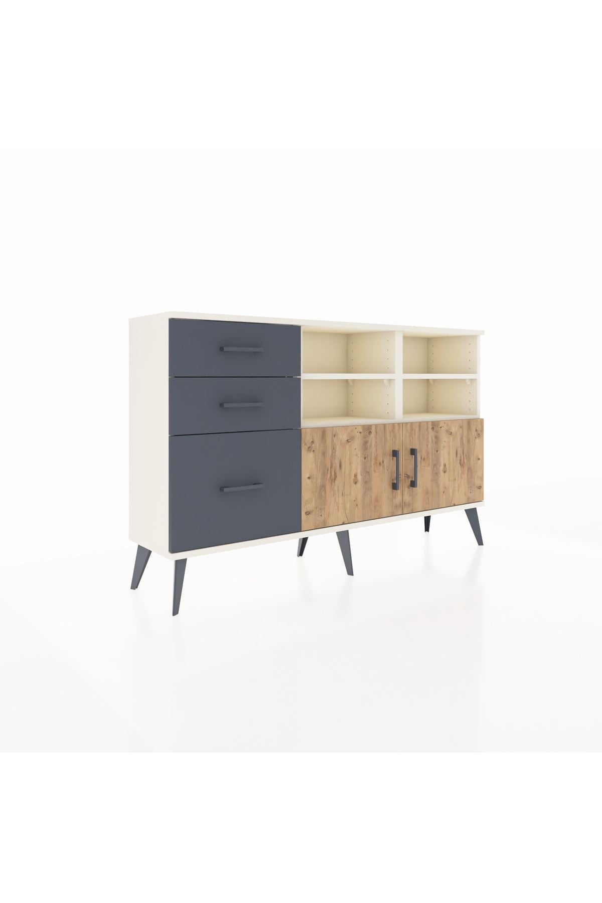Arges Konsol 4 Raflı 3 Çekmeceli 2 Kapaklı 132x30x83 - S144M050V02A