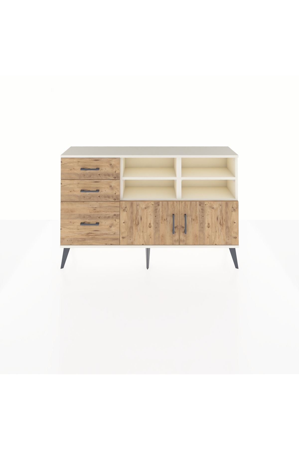 Arges Konsol 4 Raflı 3 Çekmeceli 2 Kapaklı 132x30x83 - S144M050V03A