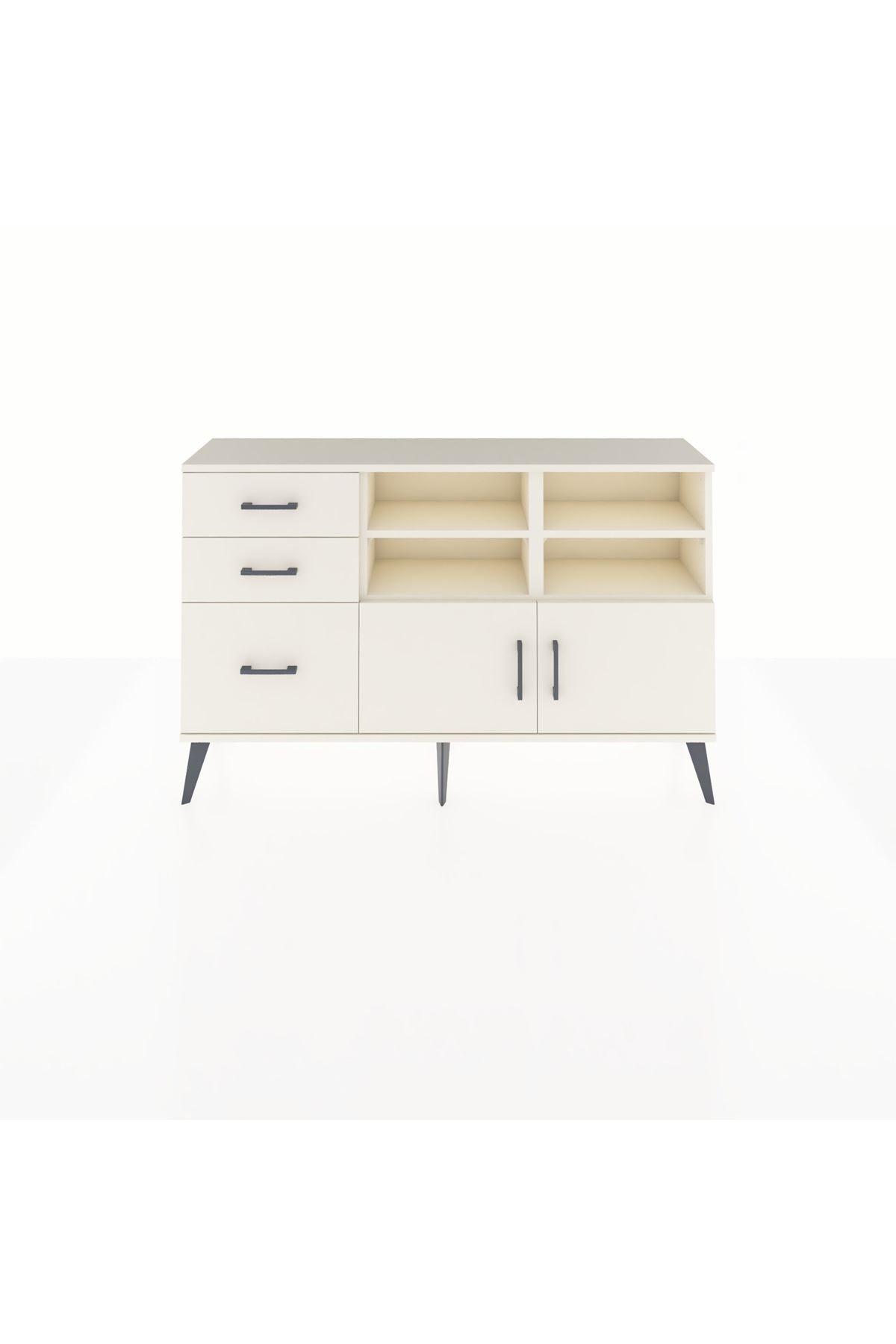 Arges Konsol 4 Raflı 3 Çekmeceli 2 Kapaklı 132x30x83 - S144M050V04A