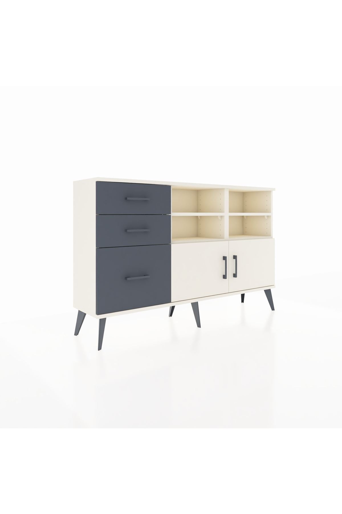 Arges Konsol 4 Raflı 3 Çekmeceli 2 Kapaklı 132x30x83 - S144M050V05A