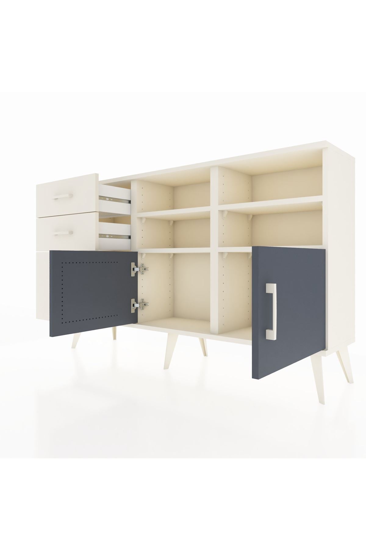 Arges Konsol 4 Raflı 3 Çekmeceli 2 Kapaklı 132x30x83 - S144M050V07A