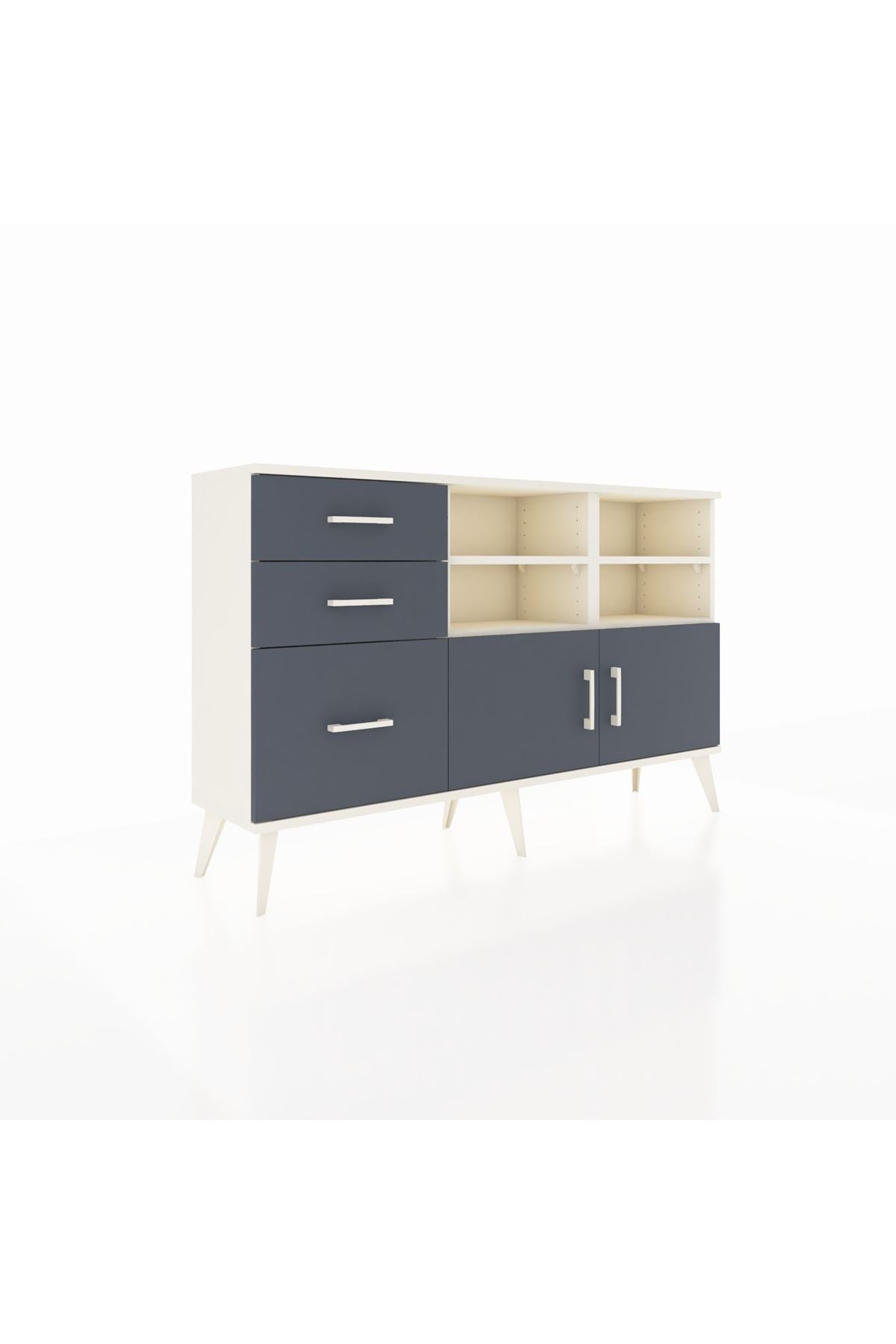 Arges Konsol 4 Raflı 3 Çekmeceli 2 Kapaklı 132x30x83 - S144M050V08A