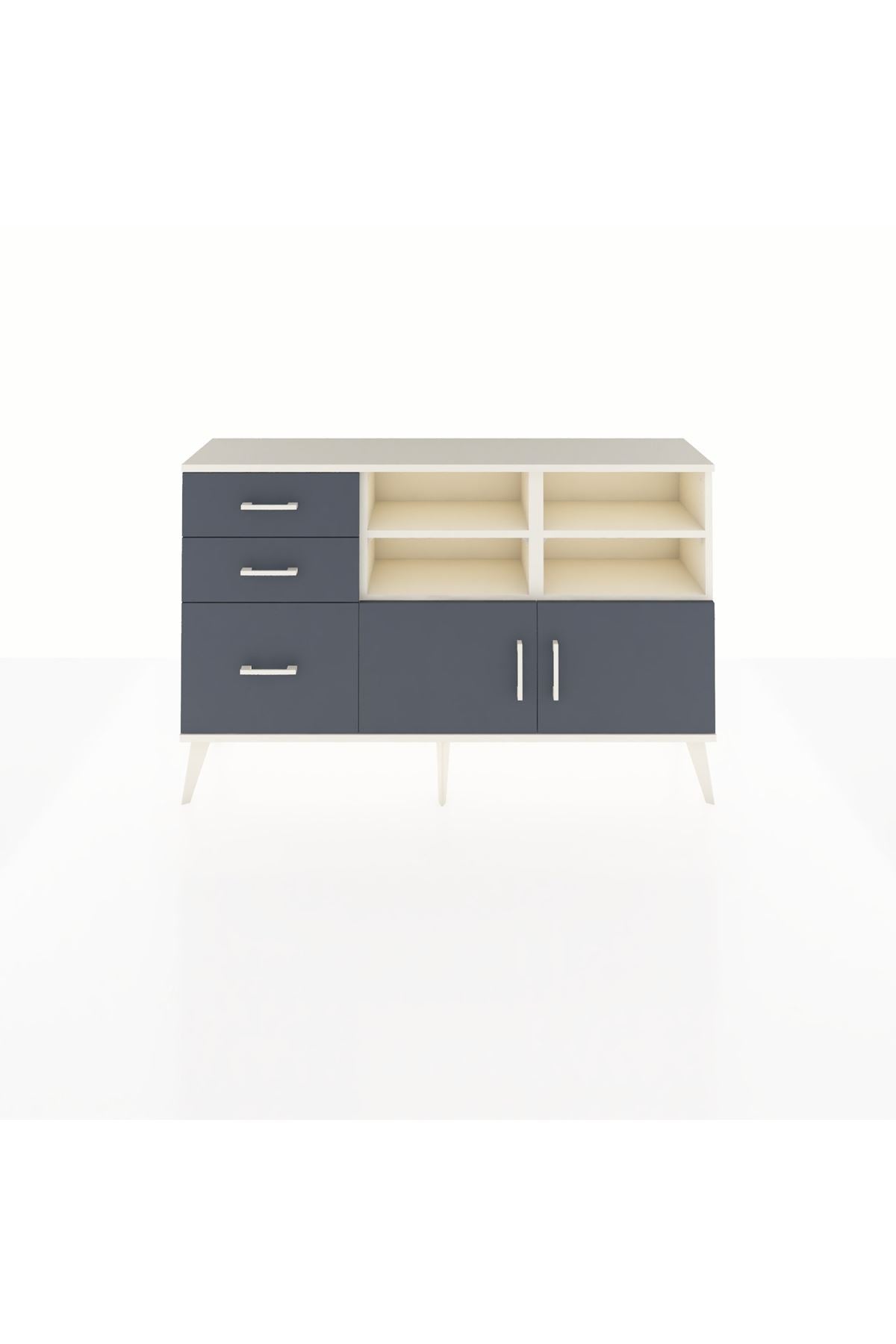 Arges Konsol 4 Raflı 3 Çekmeceli 2 Kapaklı 132x30x83 - S144M050V08A