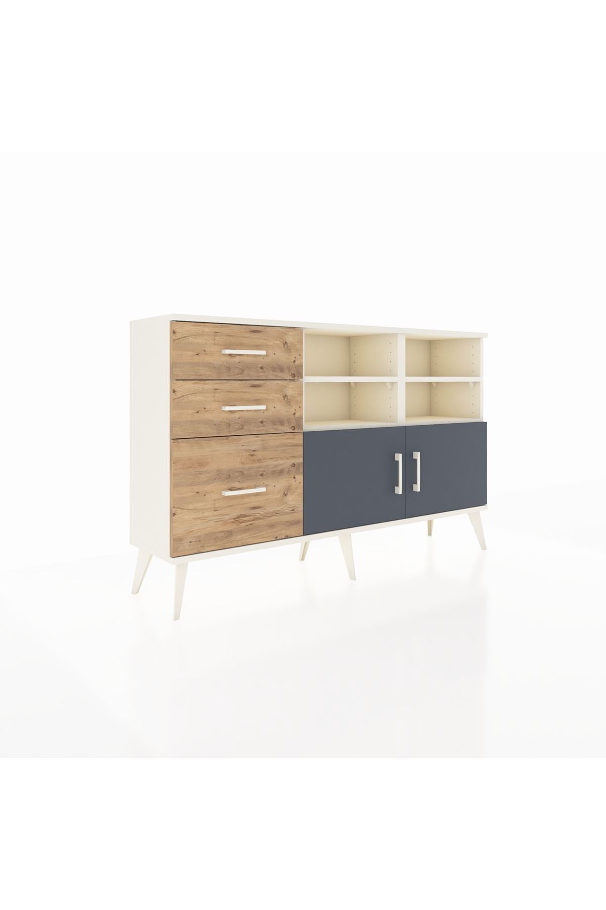 Arges Konsol 4 Raflı 3 Çekmeceli 2 Kapaklı 132x30x83 - S144M050V09A