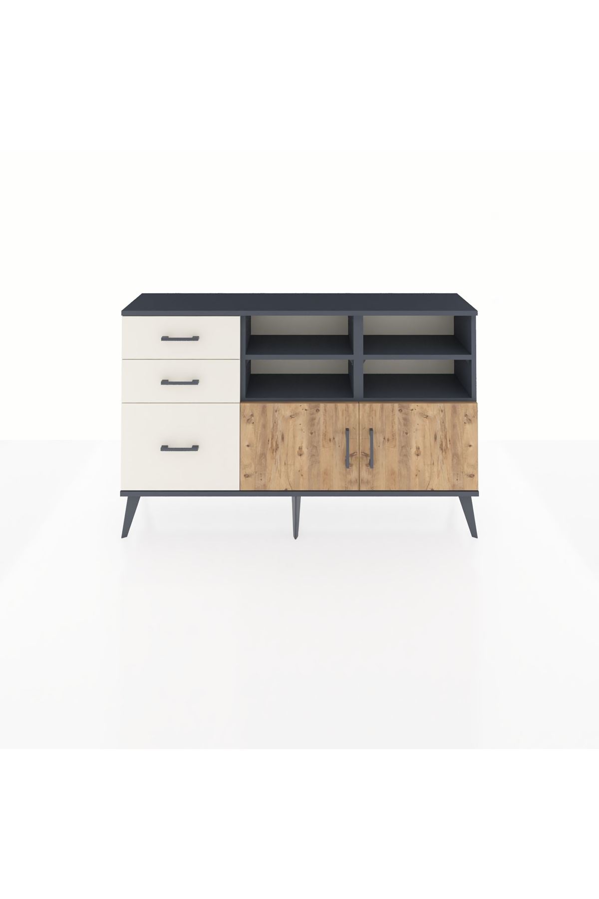 Arges Konsol 4 Raflı 3 Çekmeceli 2 Kapaklı 132x30x83 - S144M050V10A