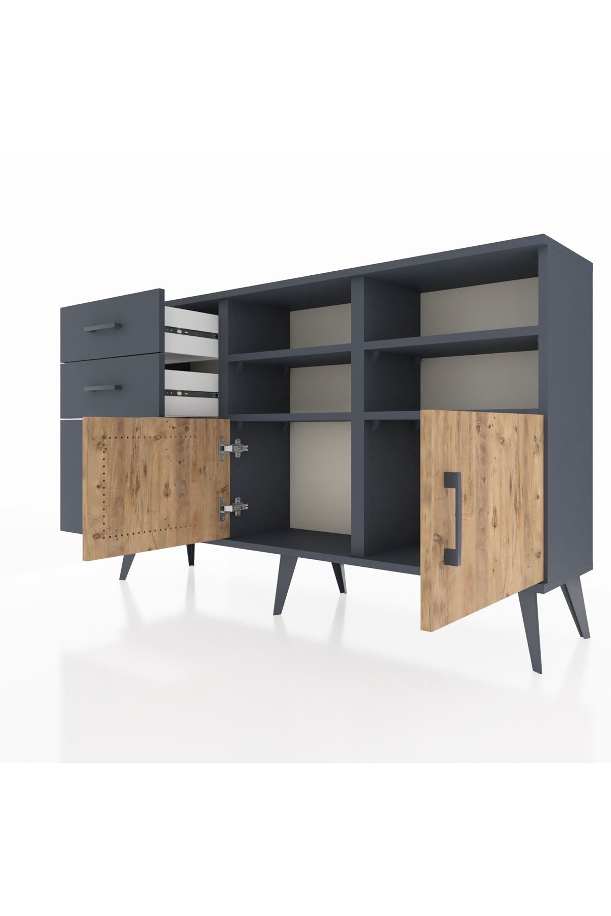Arges Konsol 4 Raflı 3 Çekmeceli 2 Kapaklı 132x30x83 - S144M050V11A