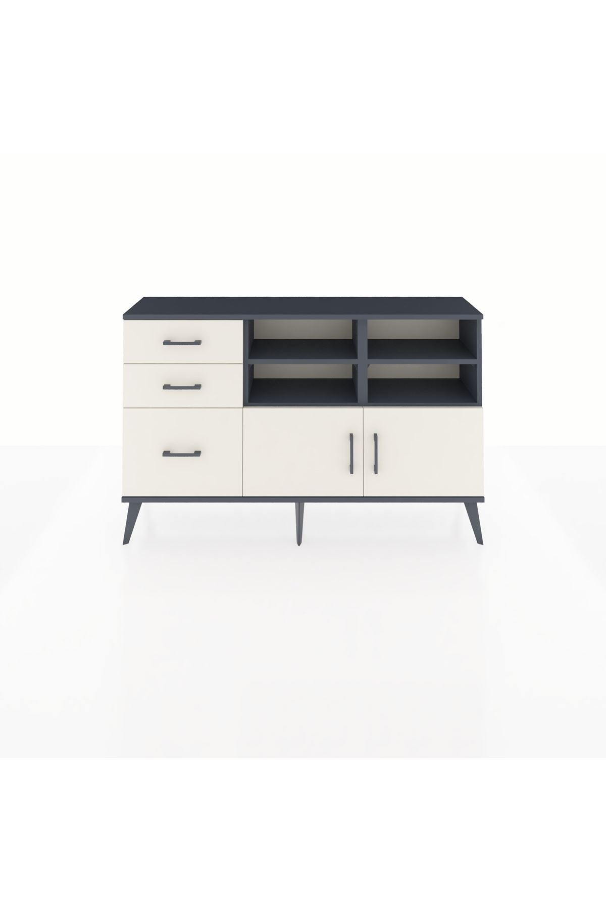 Arges Konsol 4 Raflı 3 Çekmeceli 2 Kapaklı 132x30x83 - S144M050V13A
