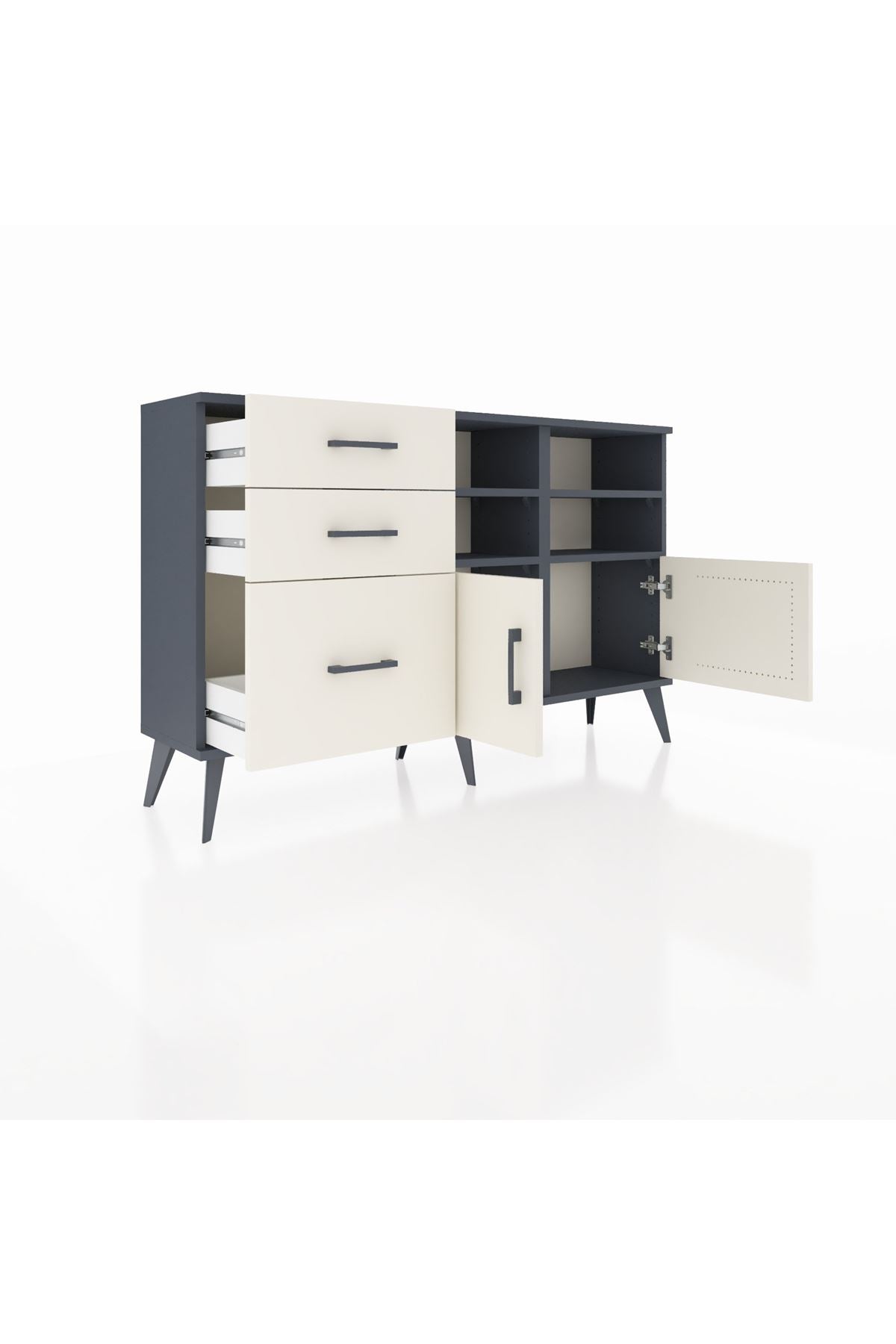 Arges Konsol 4 Raflı 3 Çekmeceli 2 Kapaklı 132x30x83 - S144M050V13A