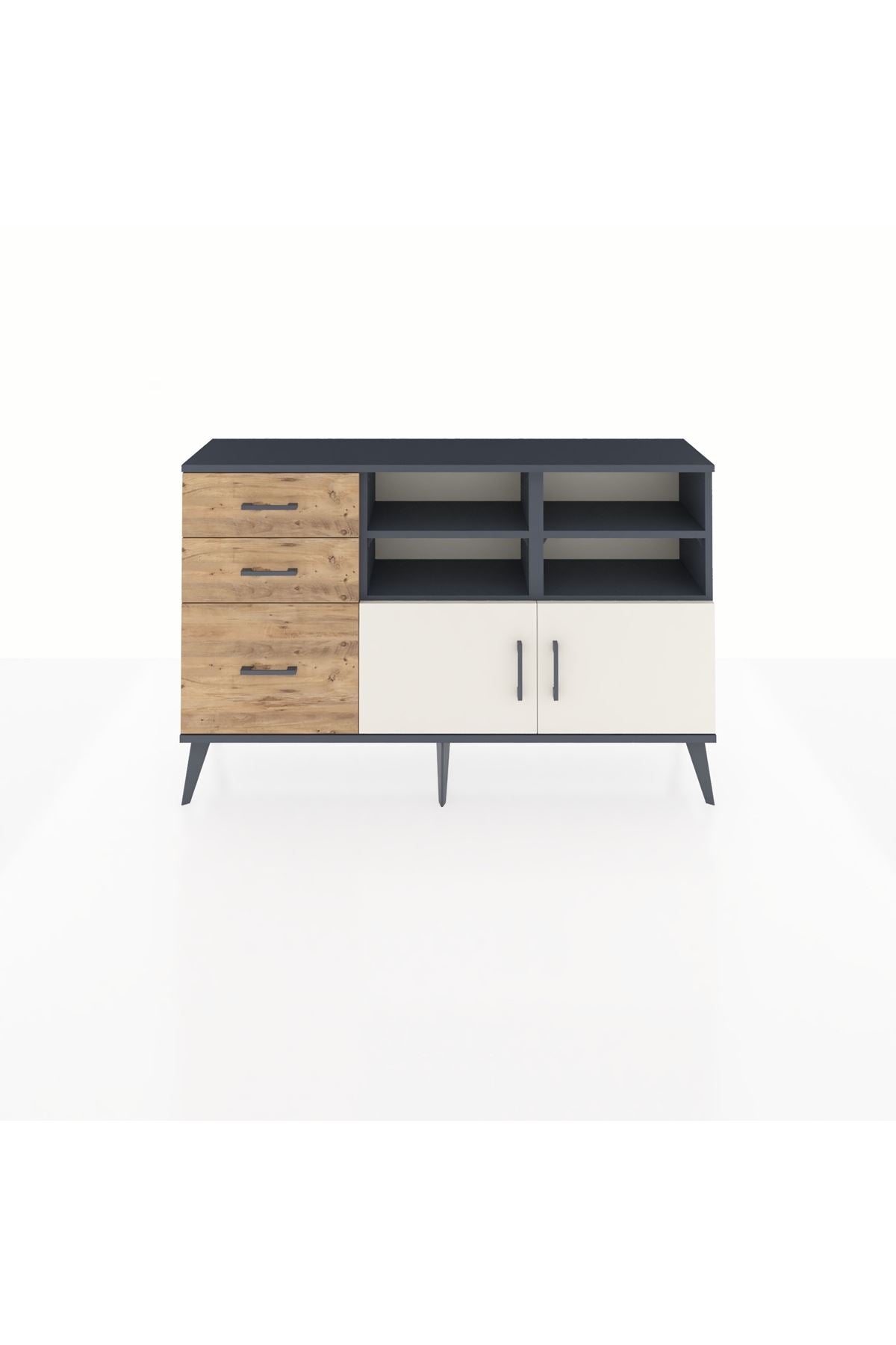 Arges Konsol 4 Raflı 3 Çekmeceli 2 Kapaklı 132x30x83 - S144M050V15A