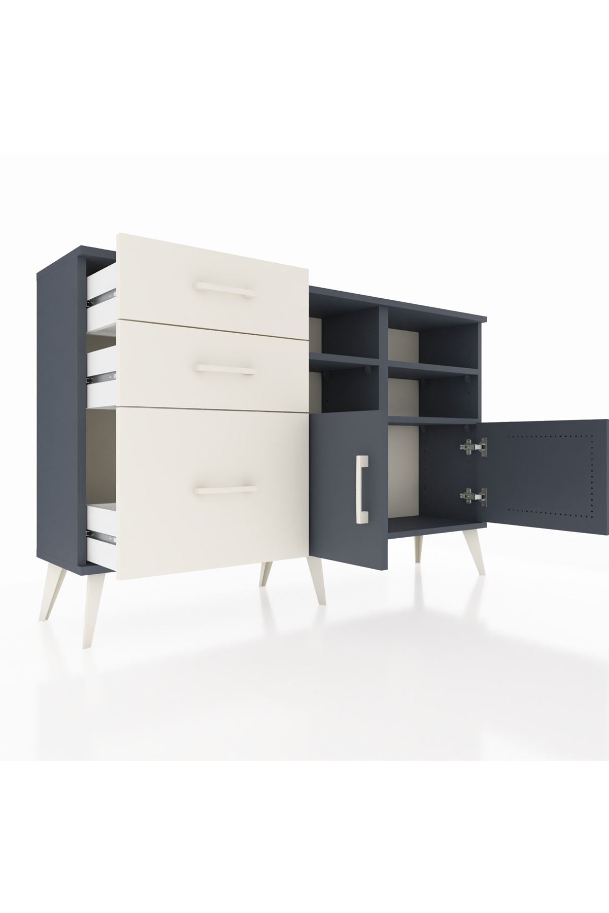 Arges Konsol 4 Raflı 3 Çekmeceli 2 Kapaklı 132x30x83 - S144M050V16A