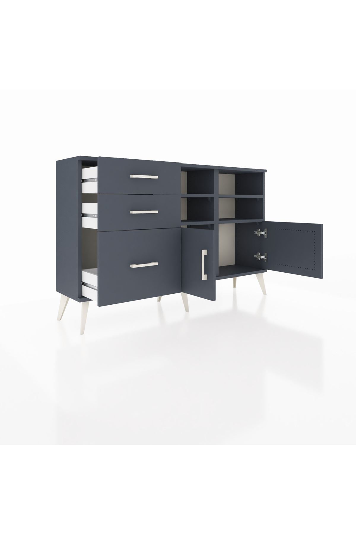 Arges Konsol 4 Raflı 3 Çekmeceli 2 Kapaklı 132x30x83 - S144M050V17A