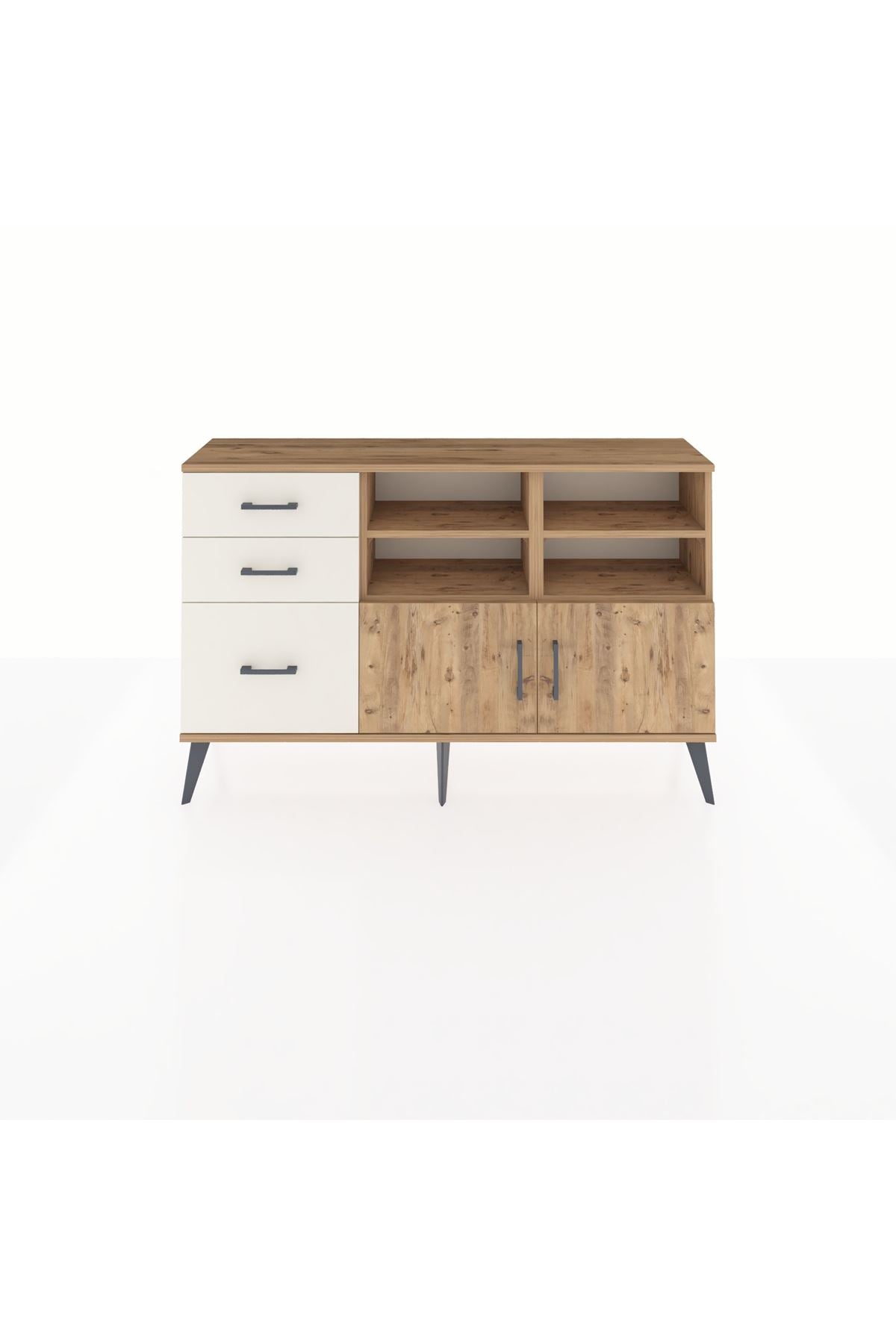 Arges Konsol 4 Raflı 3 Çekmeceli 2 Kapaklı 132x30x83 - S144M050V19A