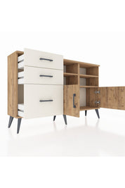 Arges Konsol 4 Raflı 3 Çekmeceli 2 Kapaklı 132x30x83 - S144M050V19A