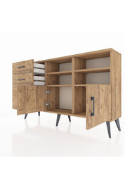Arges Konsol 4 Raflı 3 Çekmeceli 2 Kapaklı 132x30x83 - S144M050V21A