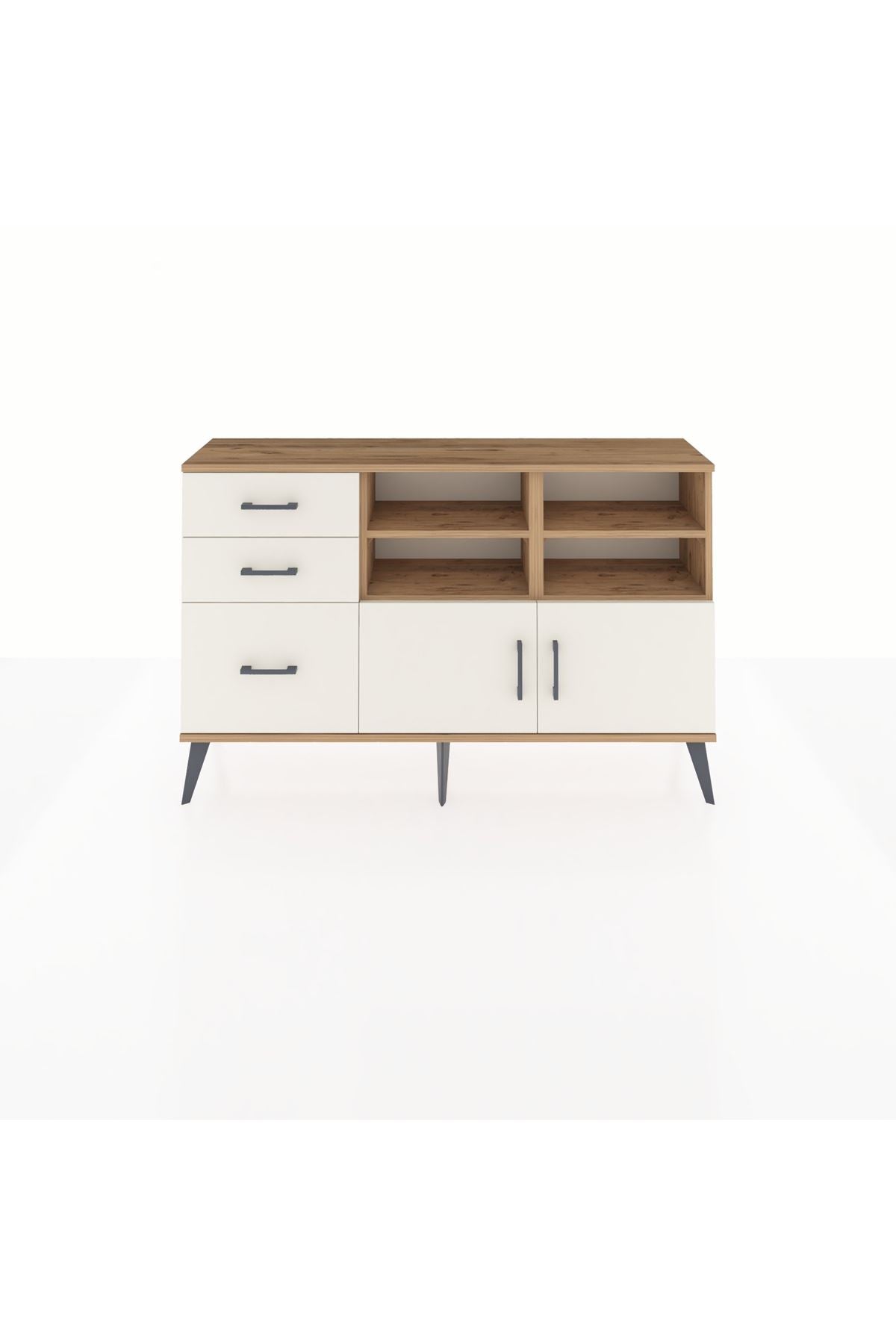Arges Konsol 4 Raflı 3 Çekmeceli 2 Kapaklı 132x30x83 - S144M050V22A