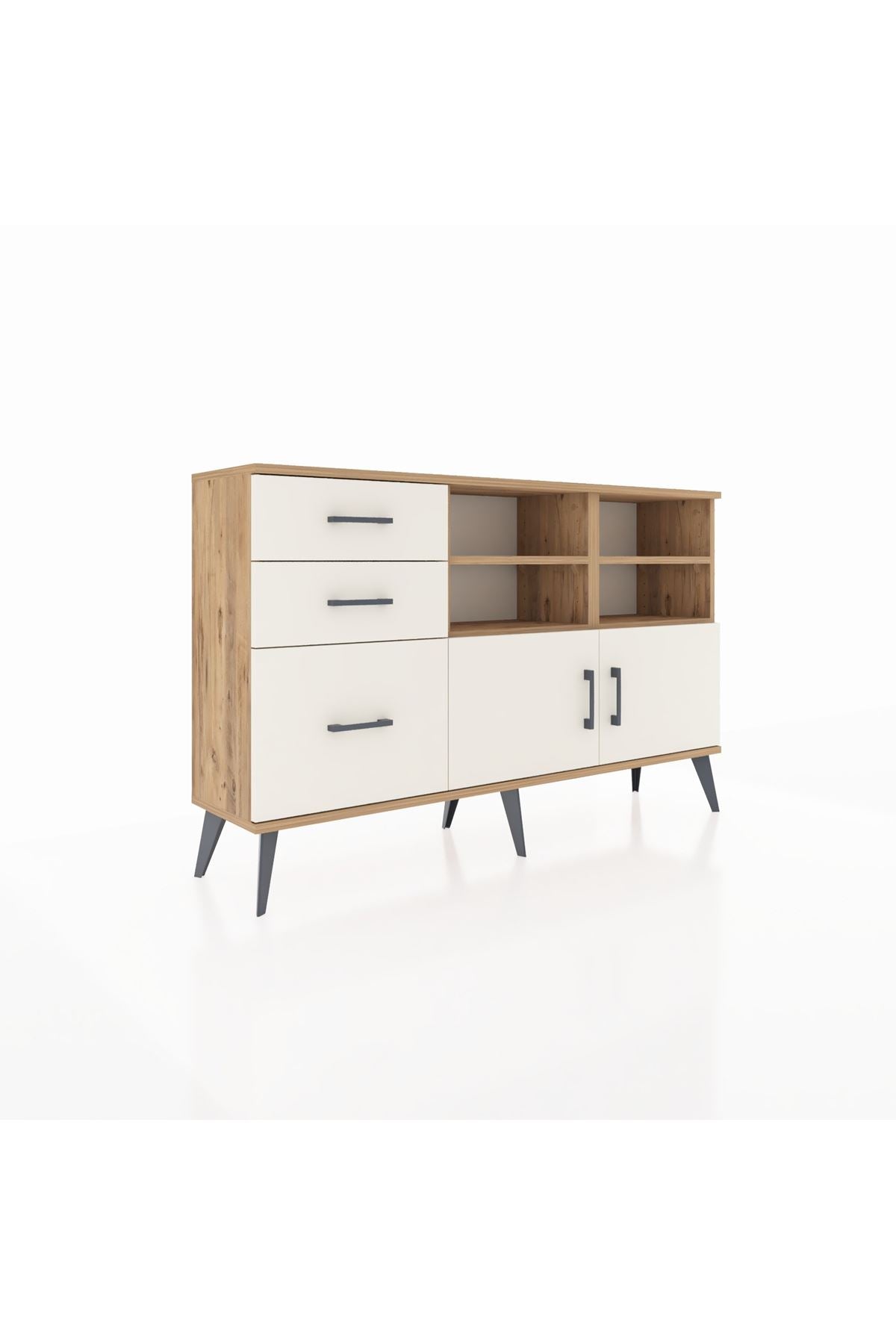 Arges Konsol 4 Raflı 3 Çekmeceli 2 Kapaklı 132x30x83 - S144M050V22A