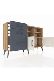 Arges Konsol 4 Raflı 3 Çekmeceli 2 Kapaklı 132x30x83 - S144M050V23A