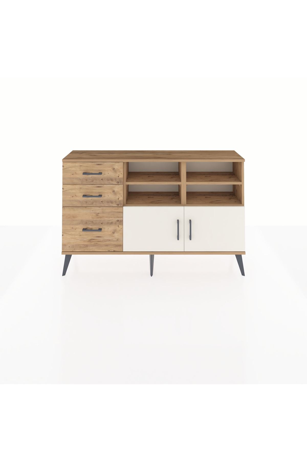 Arges Konsol 4 Raflı 3 Çekmeceli 2 Kapaklı 132x30x83 - S144M050V24A
