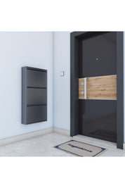 Dienni Ayakkabılık 3 Katlı Metal Antrasit Modern Tasarım Dayanıklı