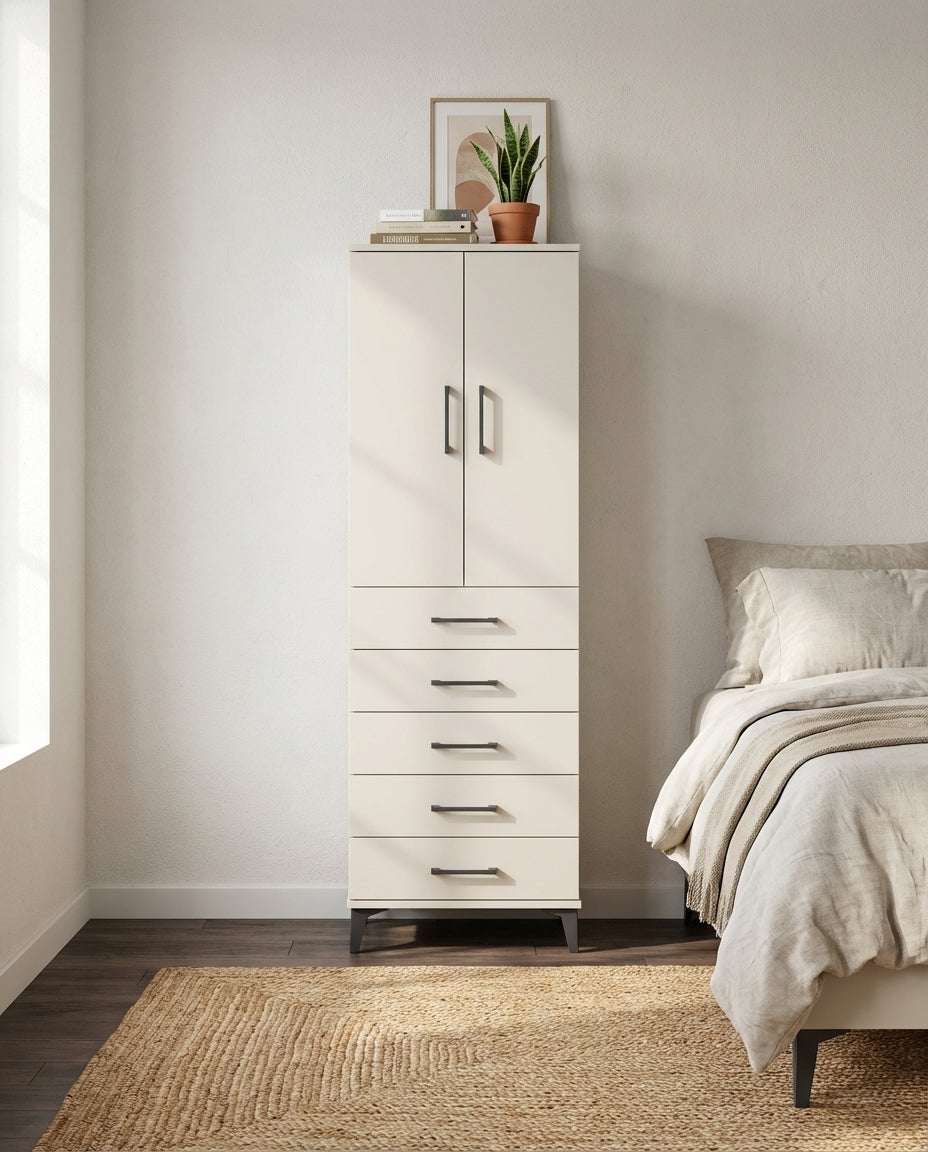 Kronos Dolap 2 Raflı 5 Çekmeceli 2 Kapaklı 60x59x182 Aytaşı-Aytaşı