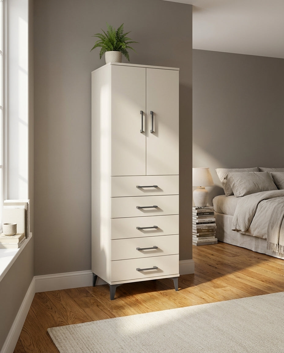 Kronos Dolap 2 Raflı 5 Çekmeceli 2 Kapaklı 60x59x182 Aytaşı-Aytaşı