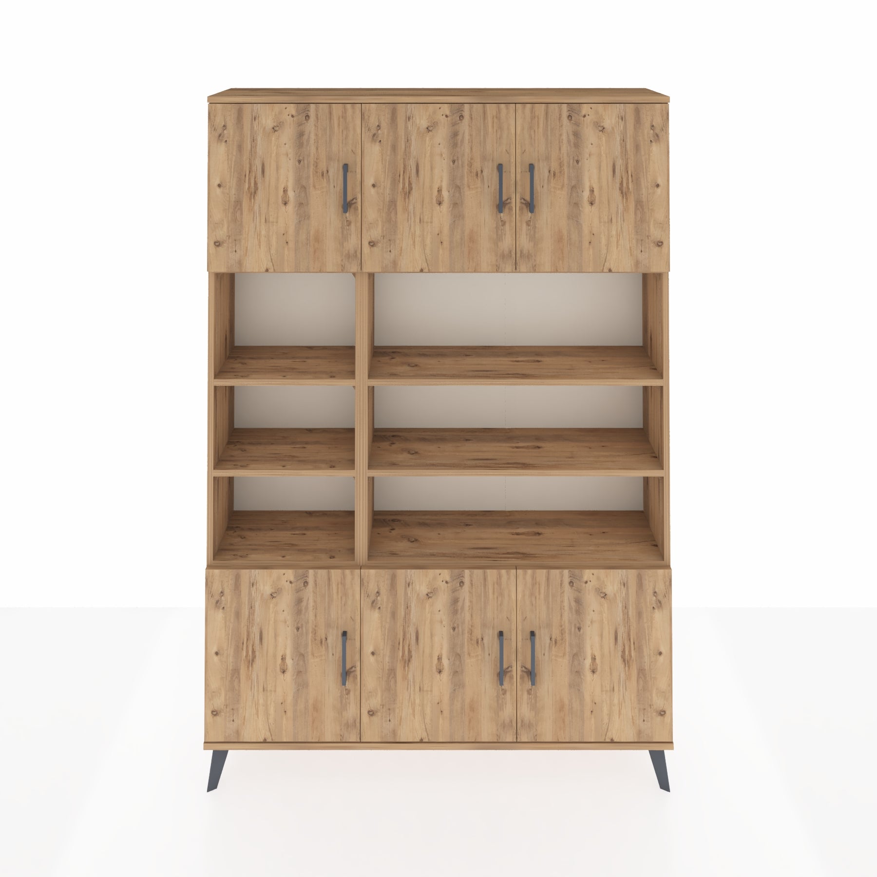 Karacalar Arges Dolap 12 Raflı 6 Kapaklı 132x30x195 Çam-Çam
