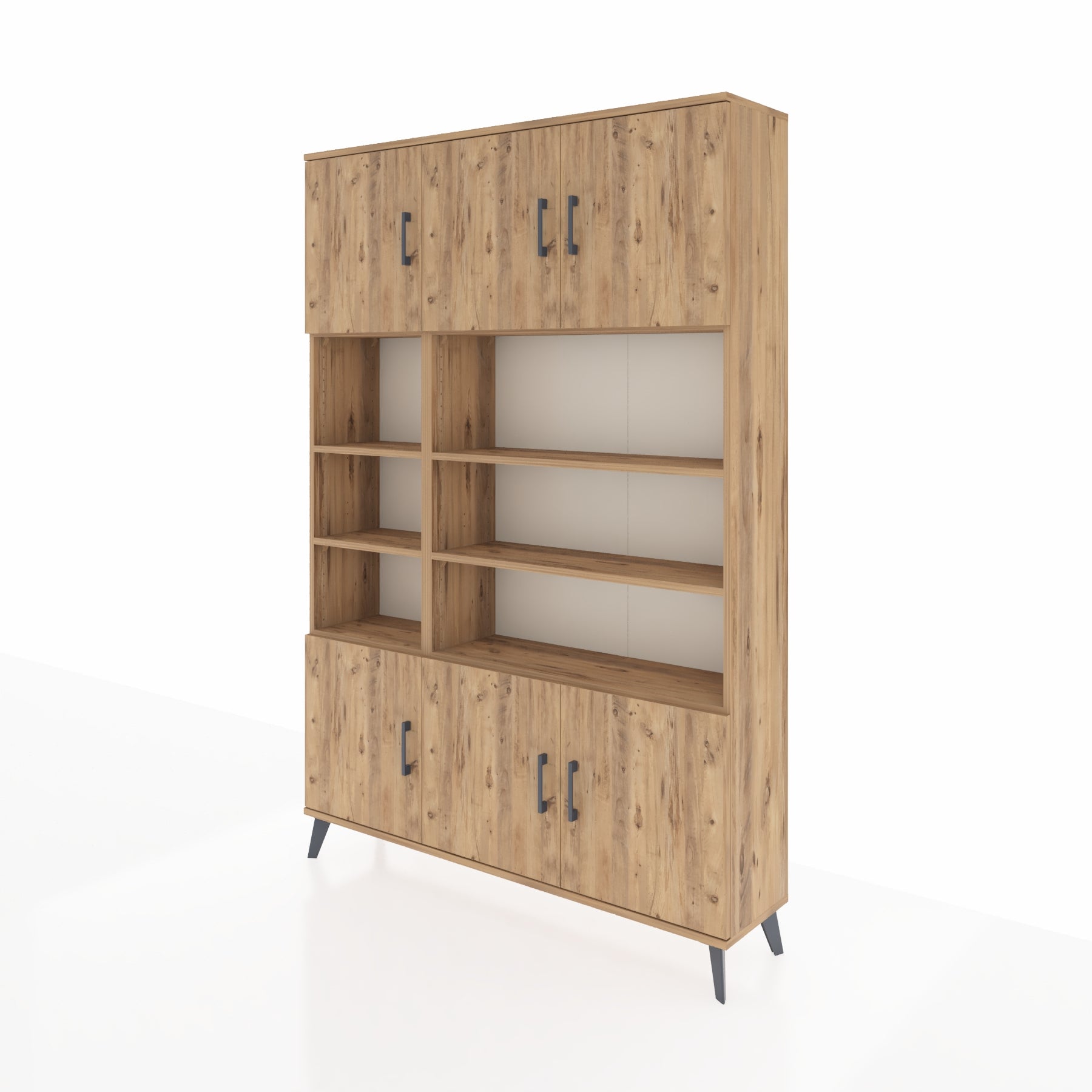Karacalar Arges Dolap 12 Raflı 6 Kapaklı 132x30x195 Çam-Çam