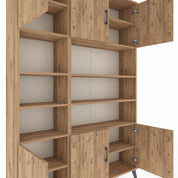 Karacalar Arges Dolap 12 Raflı 6 Kapaklı 132x30x195 Çam-Çam