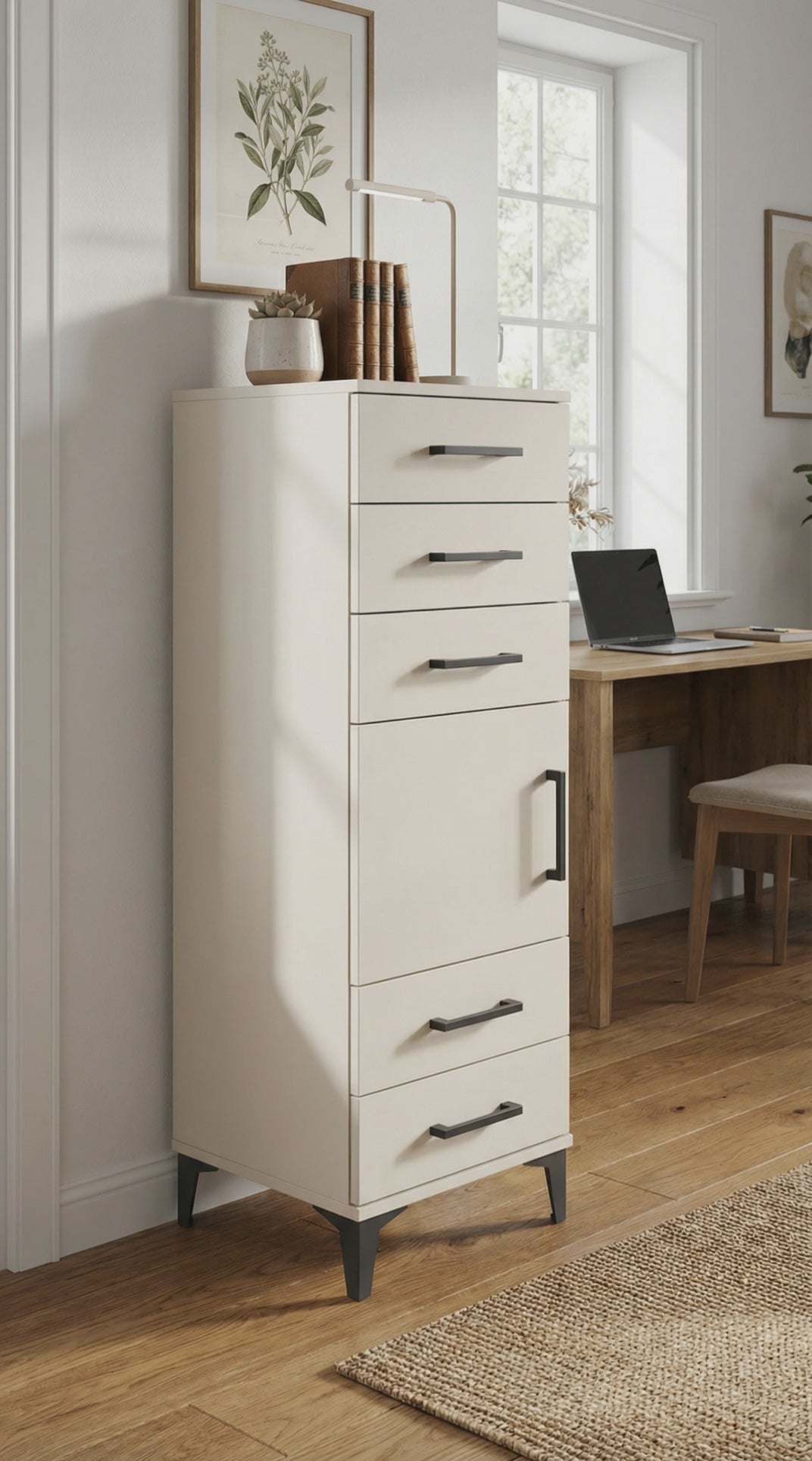 Hyperion Dolap Tek Raflı 5 Çekmeceli Tek Kapaklı 44x44x134 Aytaşı-Aytaşı